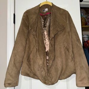 Kut from the Kloth faux suede open front jacket, size XL